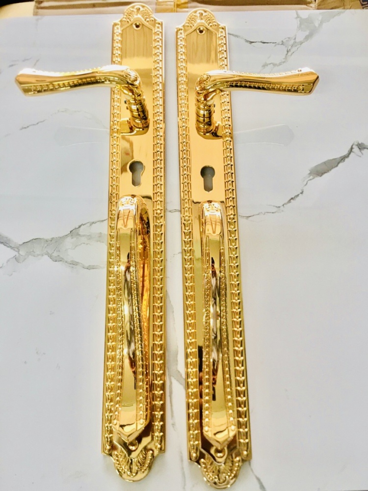 Khóa cửa đại sảnh bằng đồng mạ vàng 24k dài 60cm 3131 | Khang Phát